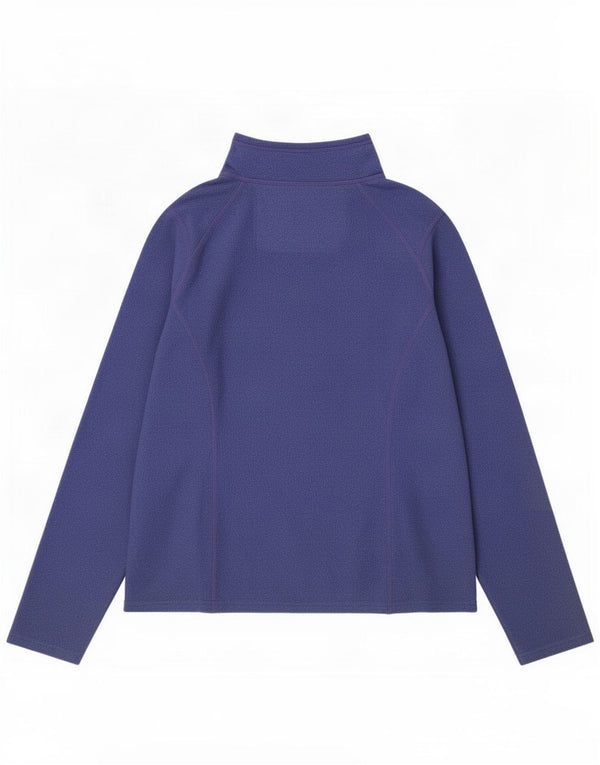 The North Face Womens Zip Neck Fleece Jumper UK 12 Medium Purple Polyester