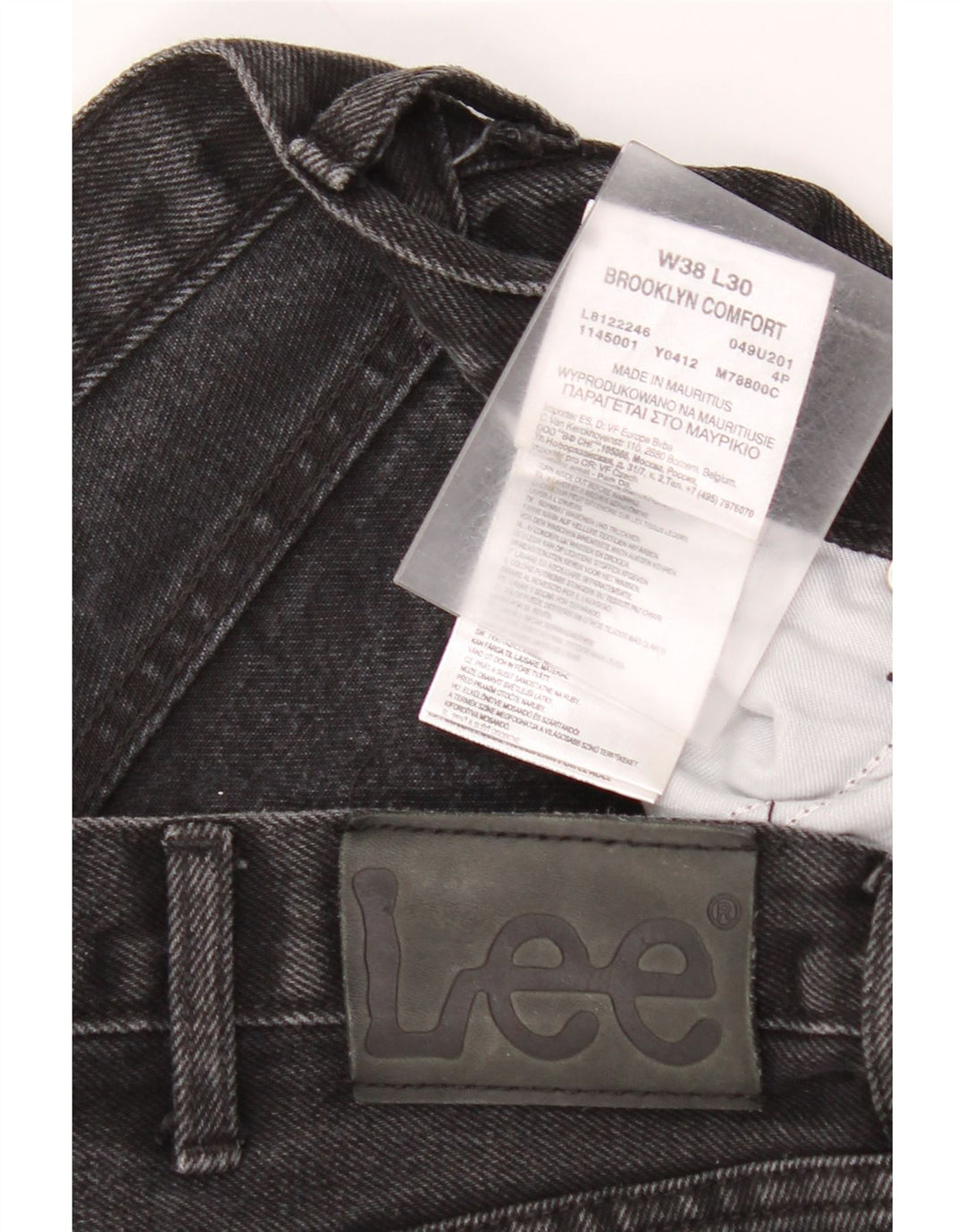 Lee Short en jean Brooklyn Comfort W38 XL pour homme en coton noir