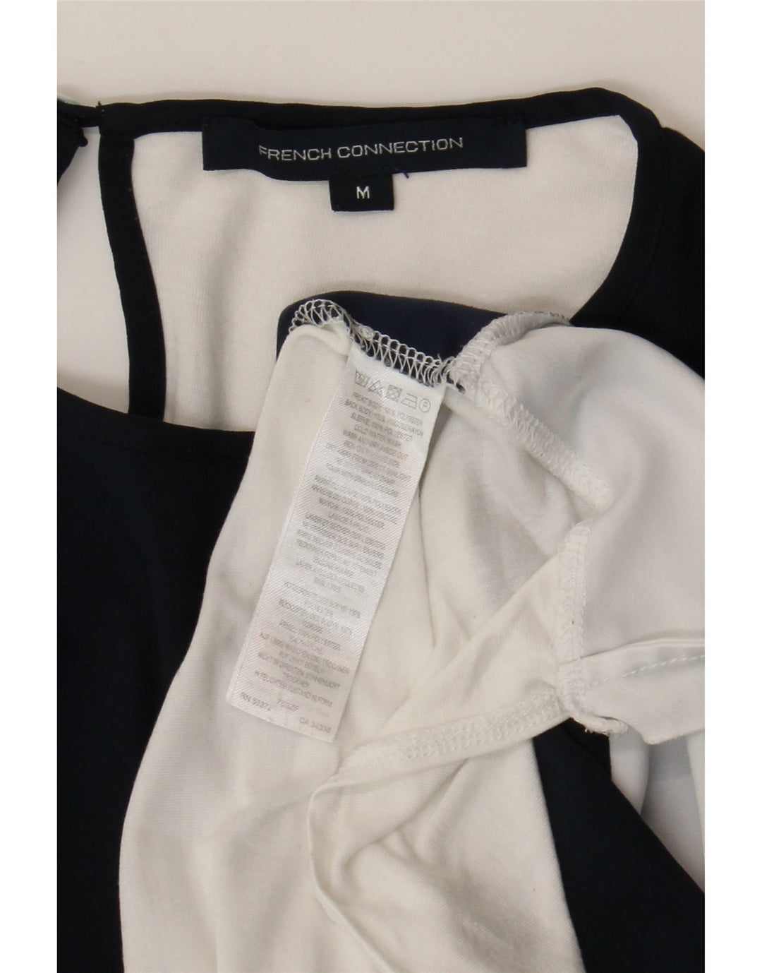 French Connection T-shirt pour femme UK 14 Bleu marine moyen Colourblock
