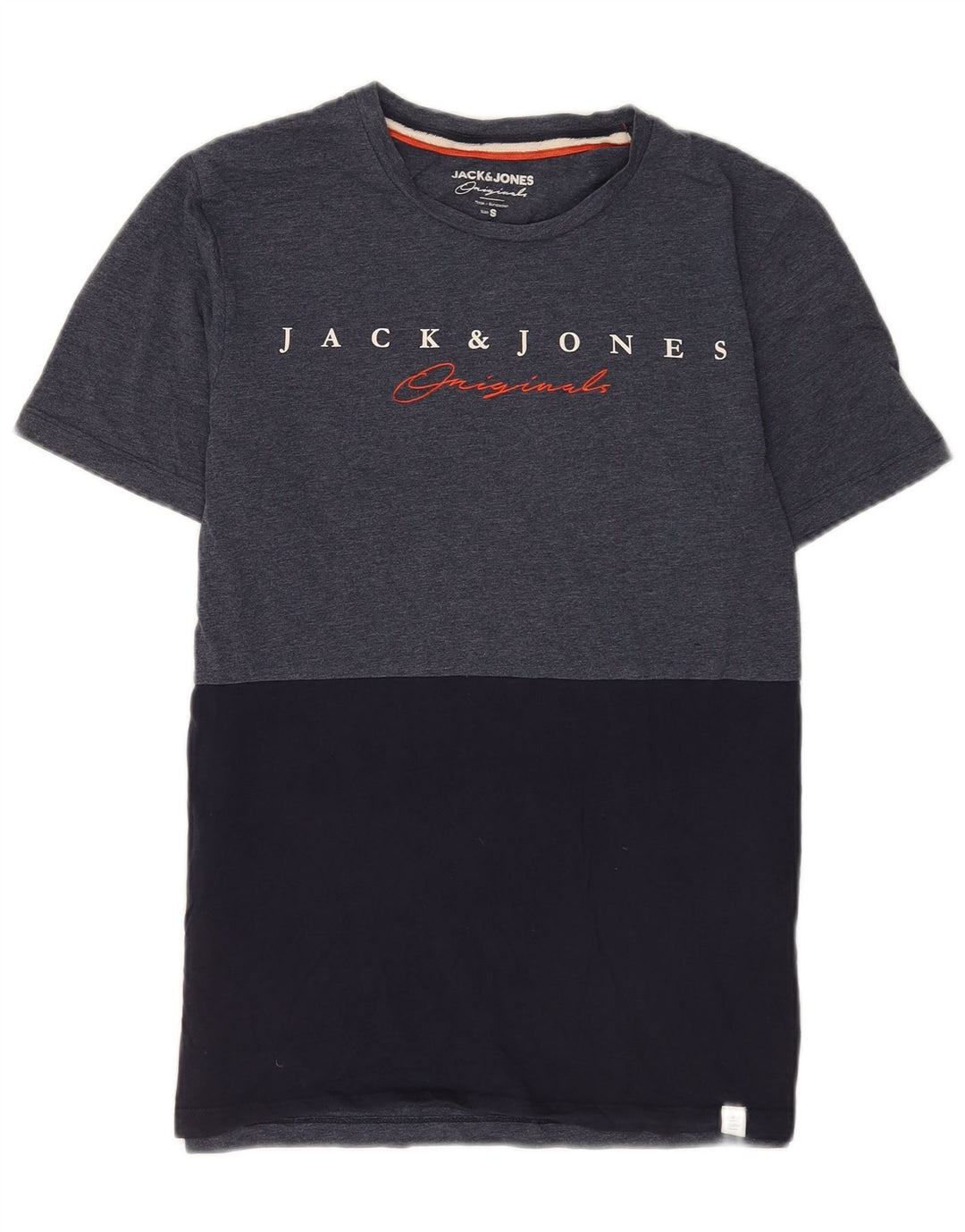 Jack & Jones T-Shirt Regular Graphic Homme Bleu Marine Colorblock Petit