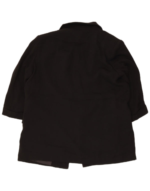 Zara Veste blazer ouverte à manches 3/4 pour femme UK 18 XL Noir Polyester