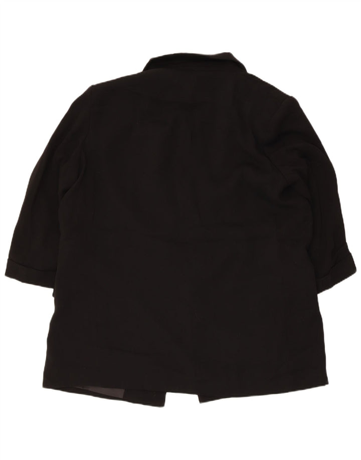 Zara Veste blazer ouverte à manches 3/4 pour femme UK 18 XL Noir Polyester