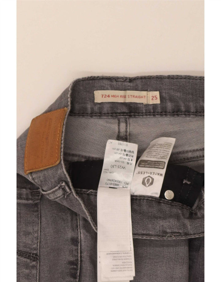 Levi's Jean Droit Taille Haute 724 Femme W25 L30 Gris Lyocell