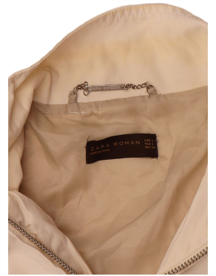 Zara Veste utilitaire pour femme UK 16 Large Nylon blanc cassé