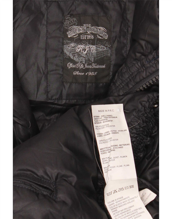 Rifle Gilet rembourré à capuche pour homme UK 36 Petit Noir Polyester