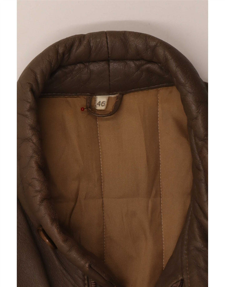 veste en cuir homme vintage IT 46 Petit Marron