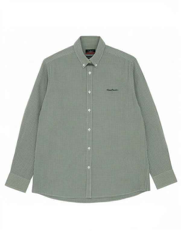 Pierre Cardin Chemise Regular Fit Homme XL Vert Vichy Polyester
