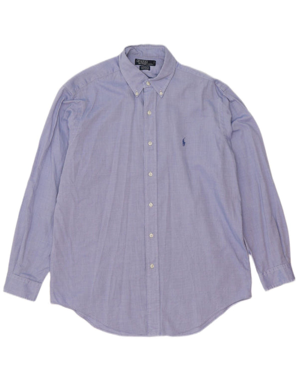 Polo Ralph Lauren Mens Yarmouth Chemise Taille 15 1/2 Bleu Moyen Classique