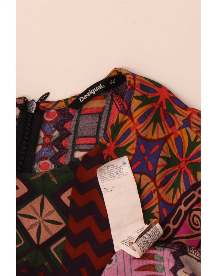 Desigual Robe basique à manches 3/4 pour femme EU 44 XL Patchwork multicolore