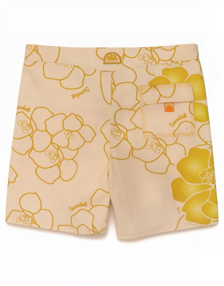 Sundek Short de bain graphique pour homme en polyester floral blanc moyen