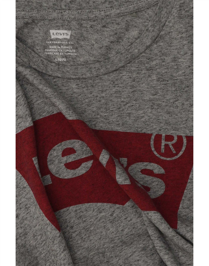 Levi's T-Shirt Graphique Femme UK 16 Large Gris Moucheté