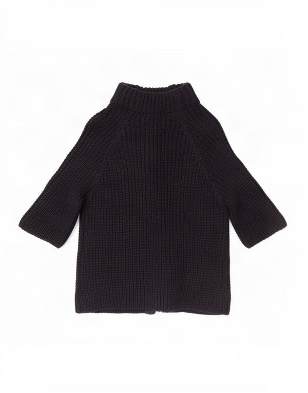Woolrich Cardigan à manches 3/4 pour femme UK 16 Large Bleu marine en laine