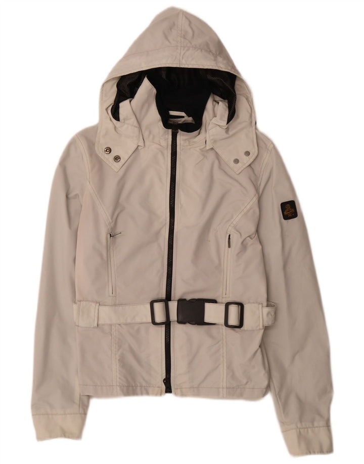 Refrigiwear Veste de pluie à capuche pour femme UK 10 Small Gris Polyamide