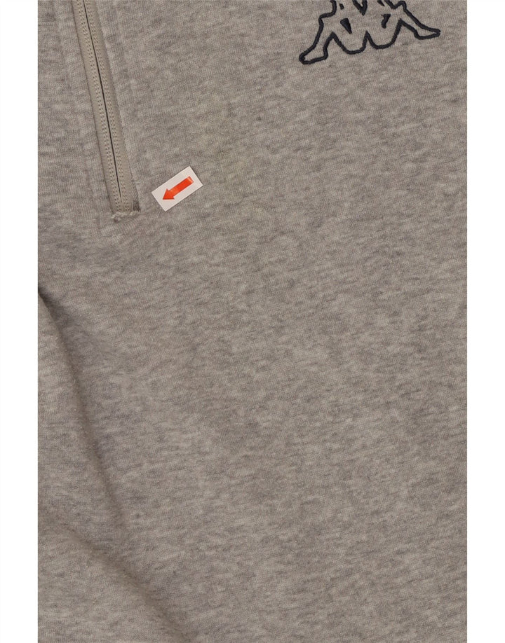 KAPPA Sweat-shirt à col zippé pour homme XL Gris Colorblock Polyester