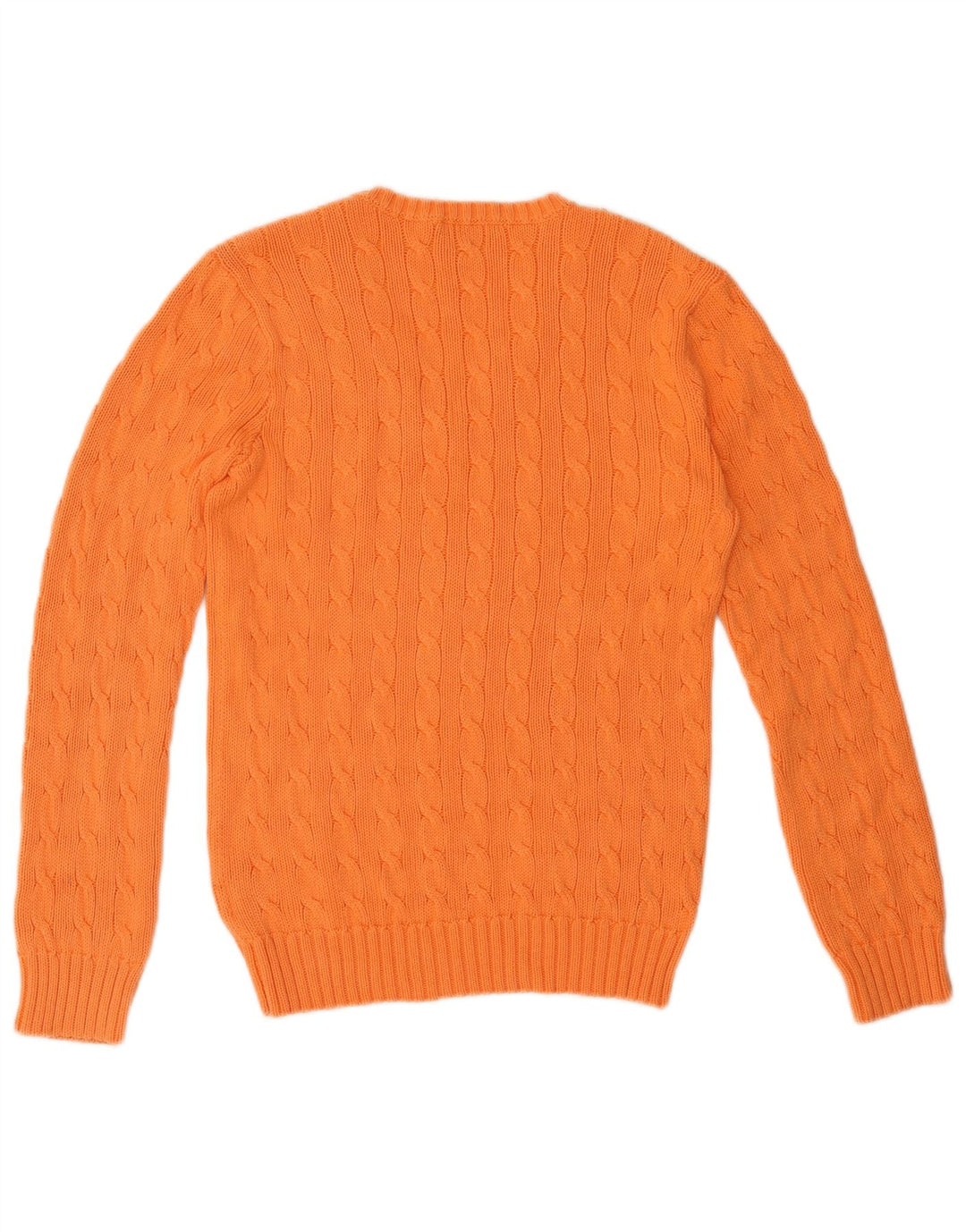 RALPH LAUREN Pull col en V pour femme UK 14 Large Orange Coton