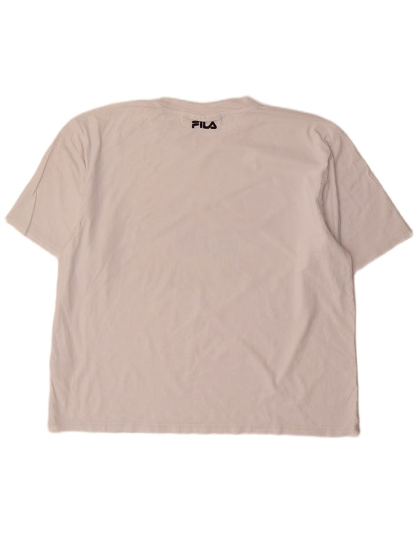 Fila Duke Graphic T-Shirt Haut Large Homme Blanc Coton