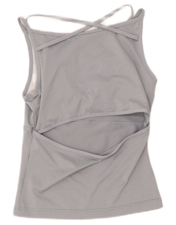Adidas Femmes Crop Débardeur UK 10 Petit Gris Polyester Sports