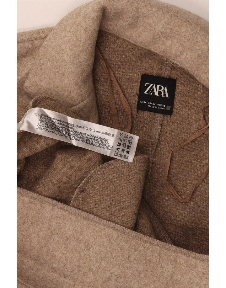 Zara Femme Pardessus UK 14 Polyester Beige Moyen