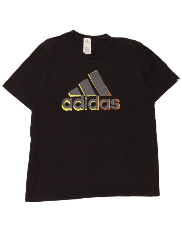 Adidas Mens Graphic T-Shirt Top XL Black Cotton