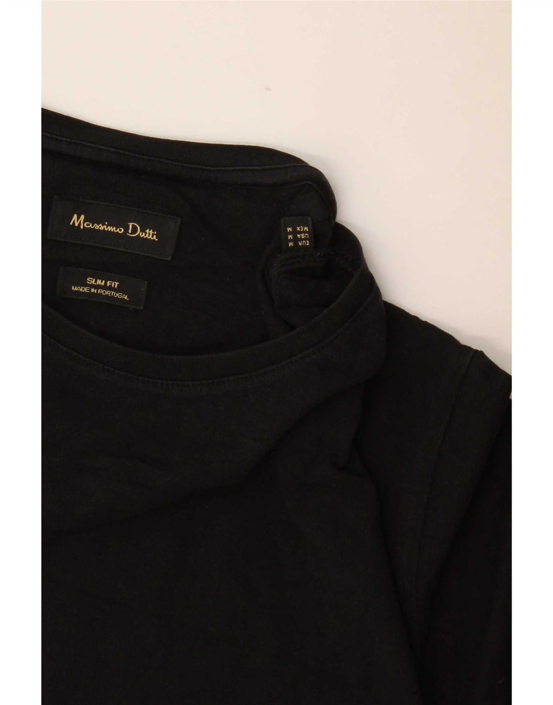 Massimo Dutti T-shirt slim à manches courtes pour homme Noir moyen