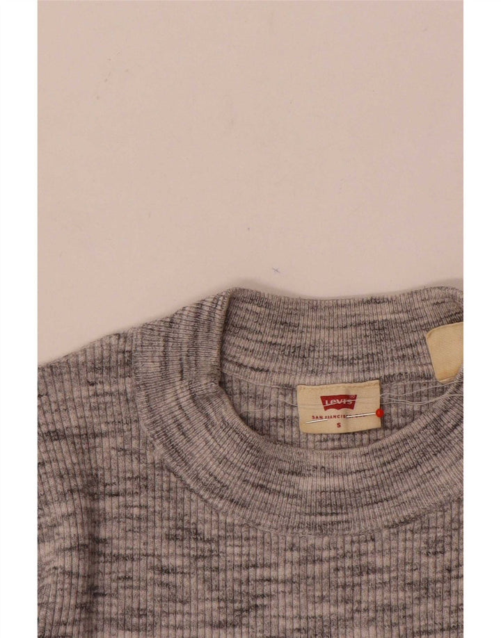 Levi's Pull col roulé pour femme UK 8 Small Gris moucheté