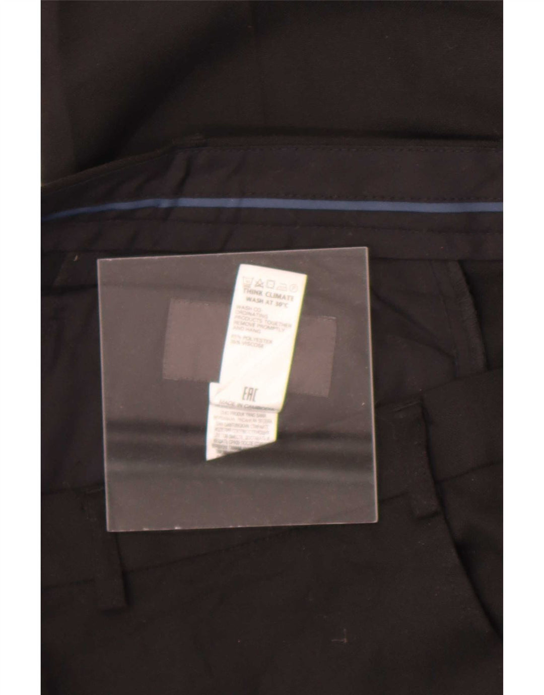 Marks & Spencer Pantalon de Costume Droit Homme W36 L29 Noir Polyester