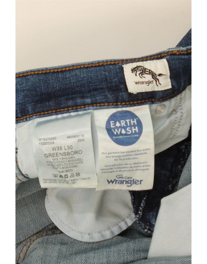 WRANGLER Jean Droit Greensboro W36 L30 Homme Bleu Coton