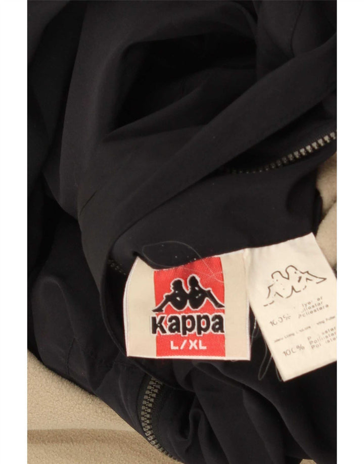 Kappa Veste réversible à capuche pour homme Coupe ample UK 40 Large Noir Polyester
