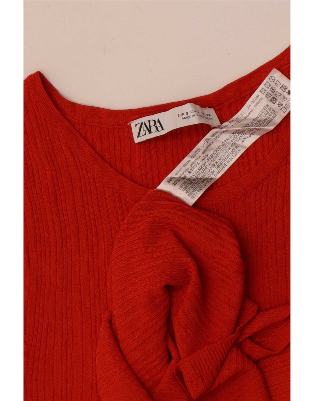Zara Femme Débardeur UK 8 Small Orange Viscose