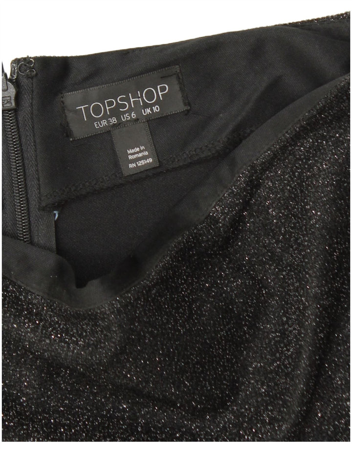 TOPSHOP Mini-jupe femme UK 10 Small W28 Noir Polyester