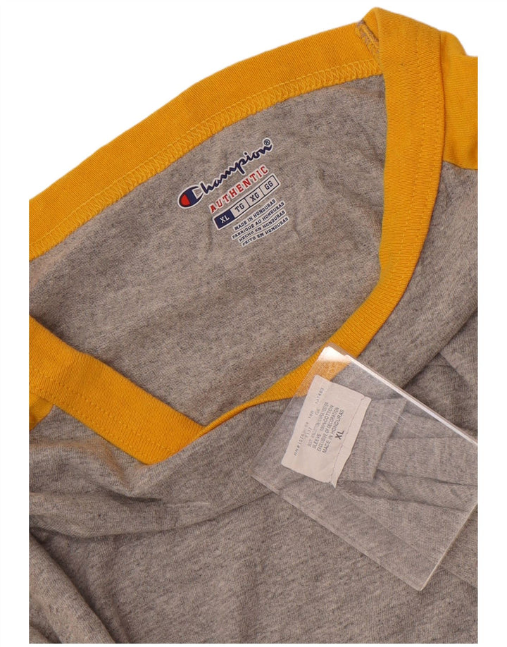 CHAMPION Haut Homme Manches Longues XL Gris Colorblock Coton