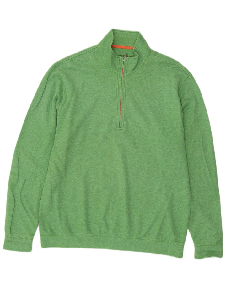 Orvis Pull col zippé pour homme en coton vert moyen