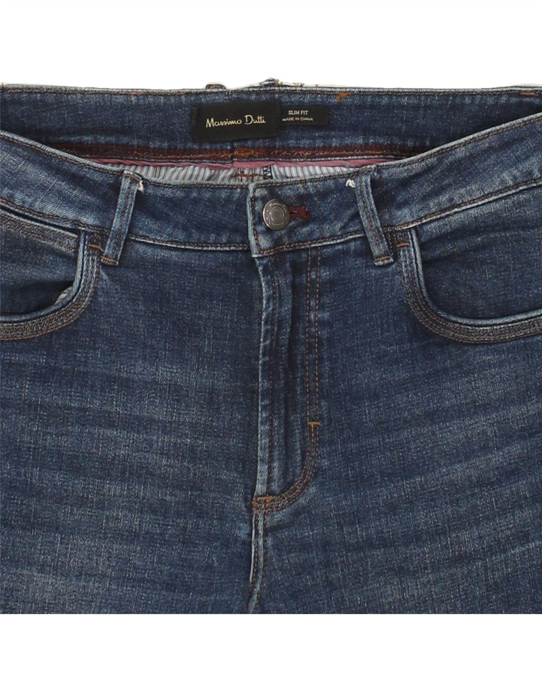 MASSIMO DUTTI Womens Slim Jeans W32 L30 Navy Blue Cotton Vintage Massimo Dutti and Second-Hand Massimo Dutti from Messina Hembry 