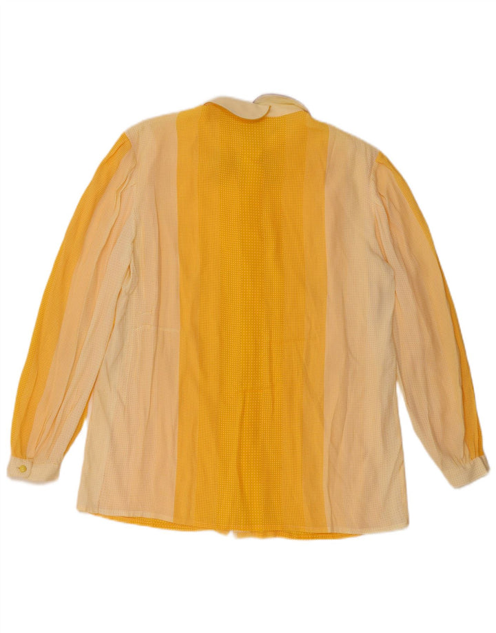 BARTH Femme Chemisier IT 48 XL Soie Tachée Jaune