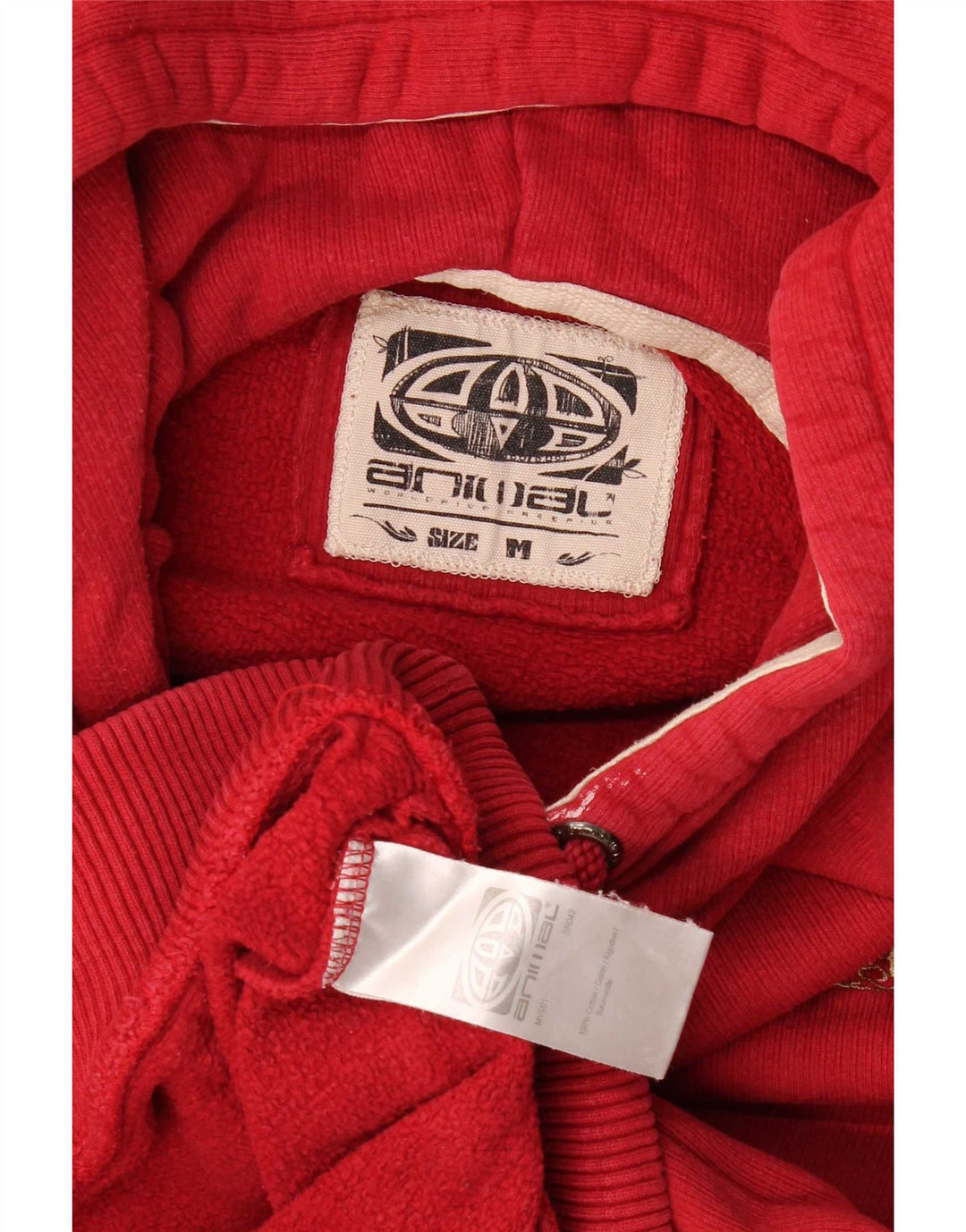 Animal Pull à capuche pour homme en coton rouge moyen