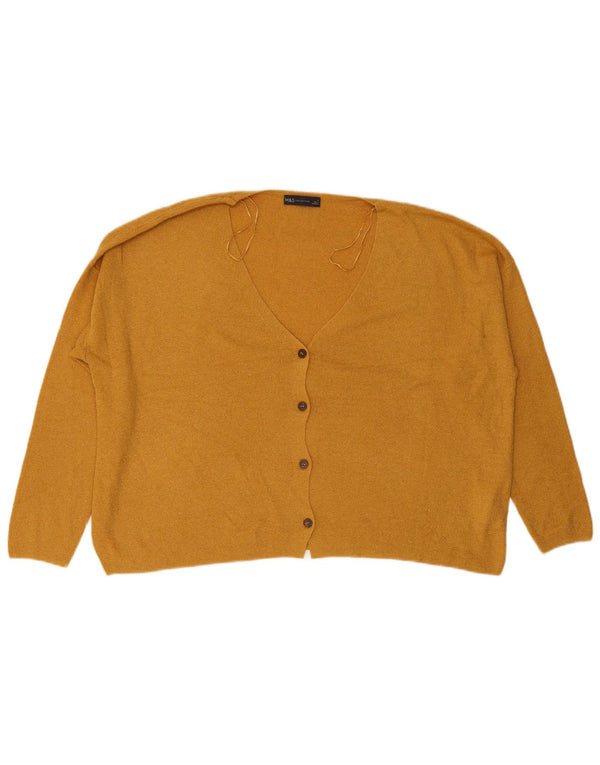 Marks & Spencer Pull Cardigan Femme UK 18 XL Acrylique Jaune