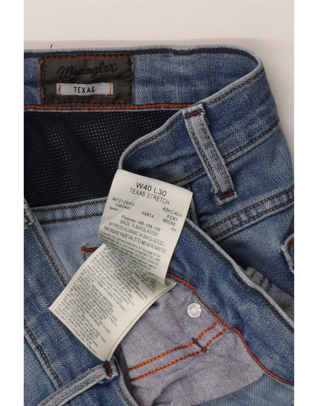 Wrangler Jean Droit Texas Stretch Homme W40 L30 Bleu Coton