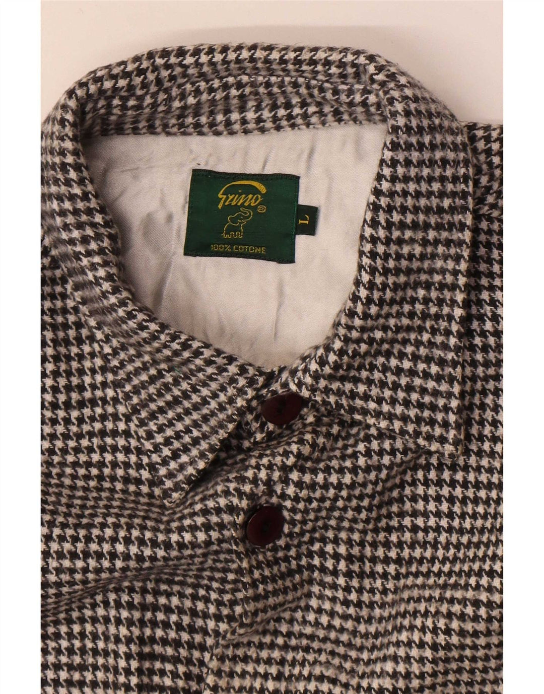 vintage Chemise en flanelle pour hommes Grand coton pied-de-poule noir