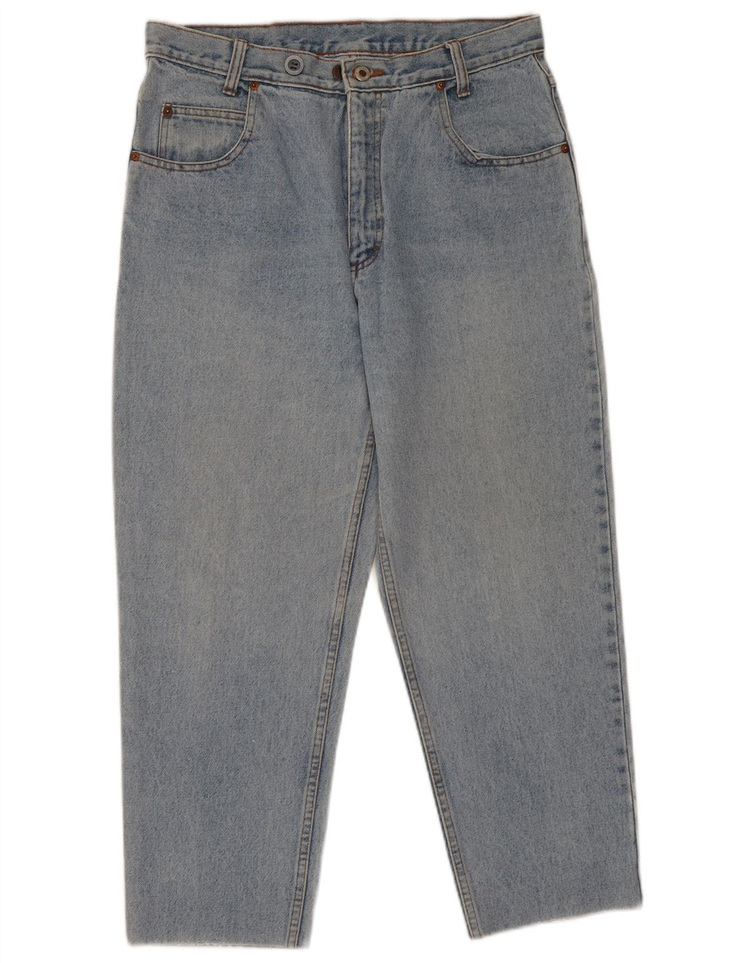 Jeans fuselés courts vintage pour femmes W32 L26 Bleu