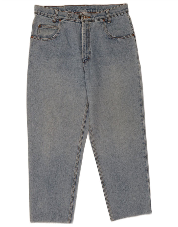 Jeans fuselés courts vintage pour femmes W32 L26 Bleu