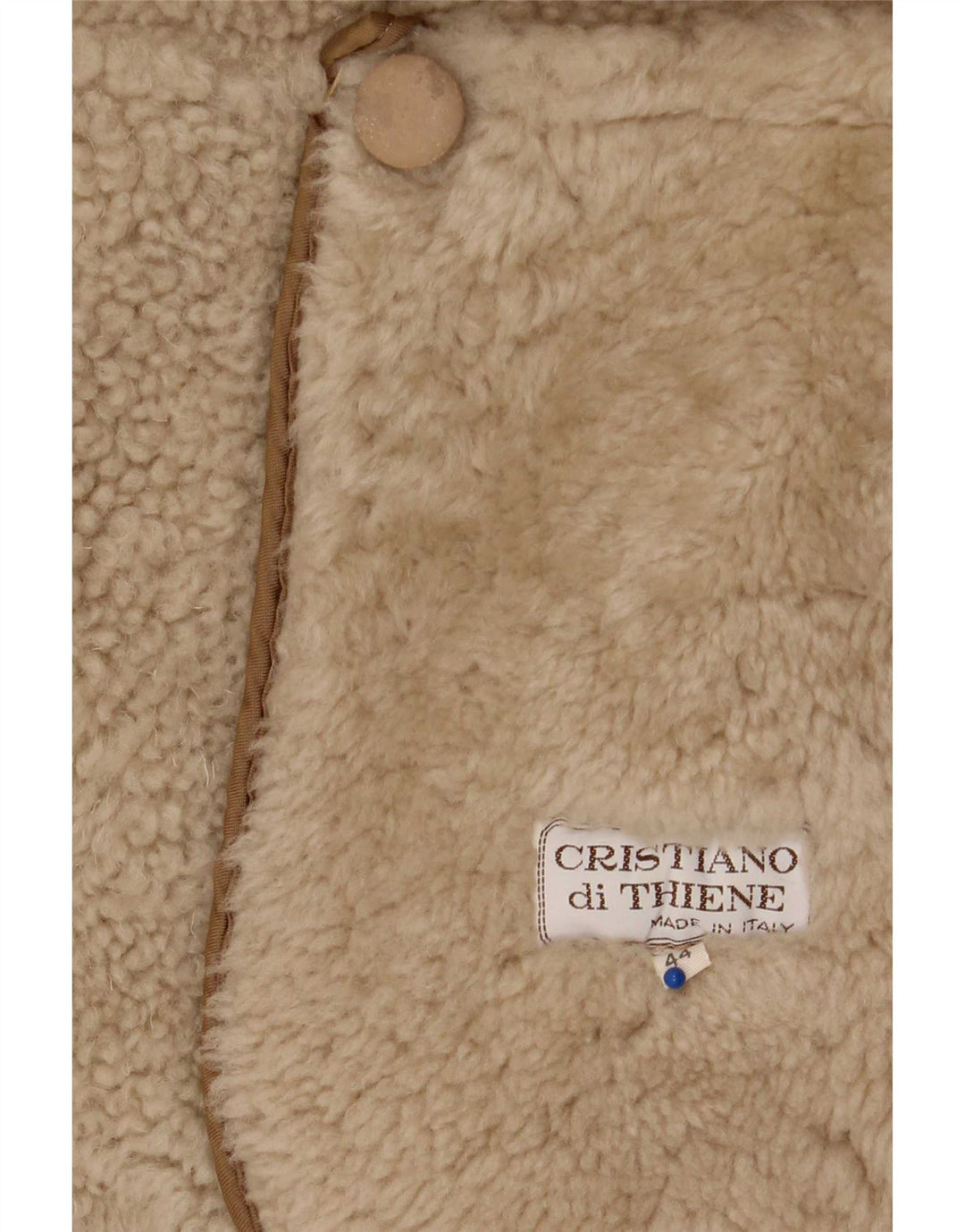 Cristiano Di Thiene Manteau en peau de mouton pour femme IT 44 Beige moyen