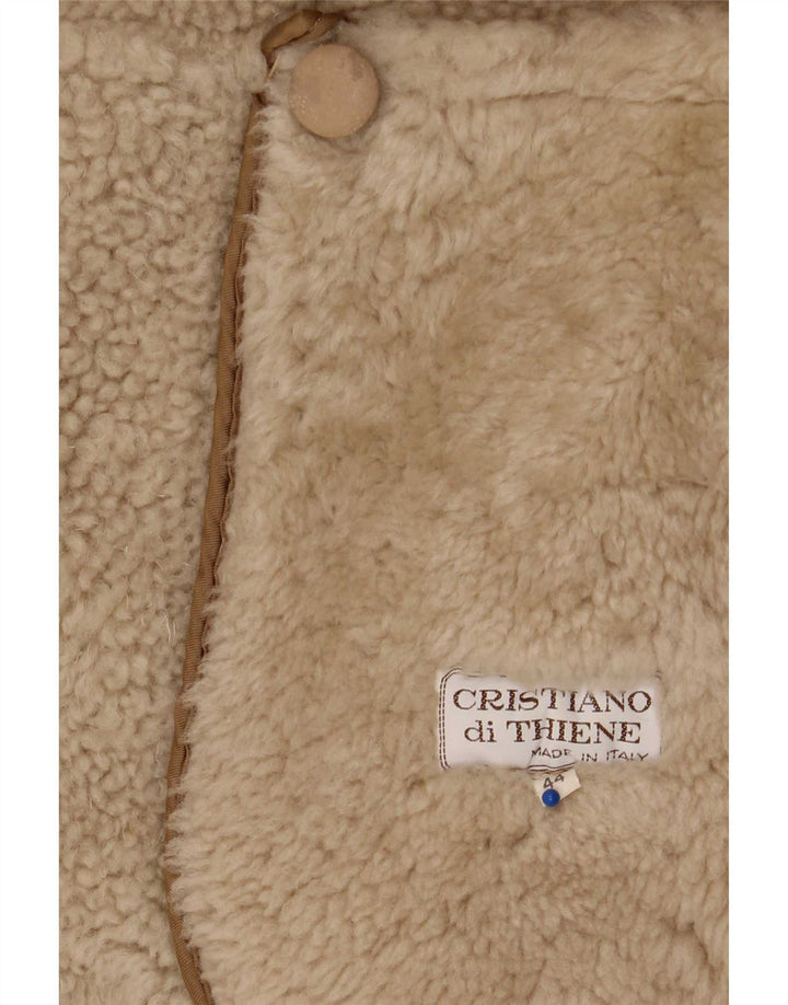 Cristiano Di Thiene Manteau en peau de mouton pour femme IT 44 Beige moyen