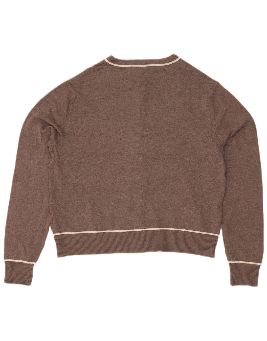 Marks & Spencer Pull Cardigan pour Femme UK 10 Petite Viscose Marron