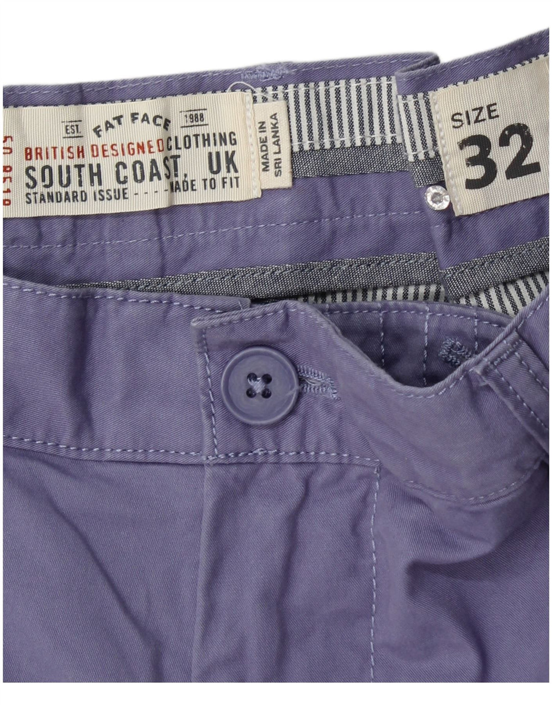 FAT FACE Short Chino Homme W32 Violet Moyen Coton