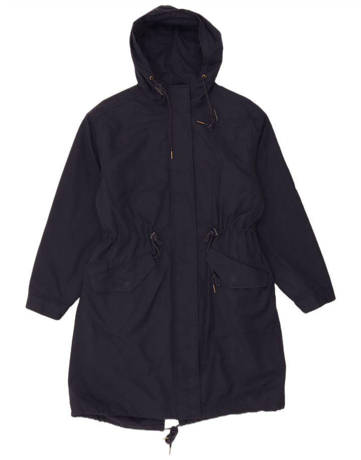 Marks & Spencer Veste Parka à capuche pour femme UK 12 Bleu marine moyen Polyester