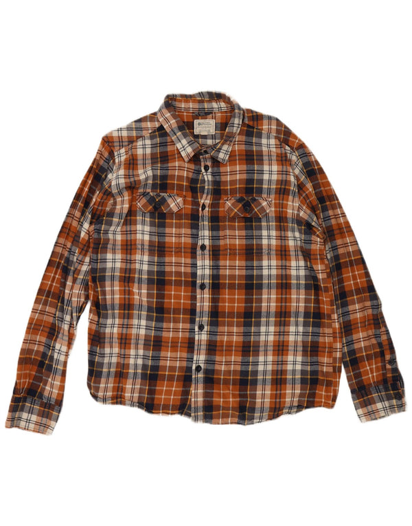 Mountain Warehouse Chemise en flanelle coupe classique pour homme 3XL en coton à carreaux marron