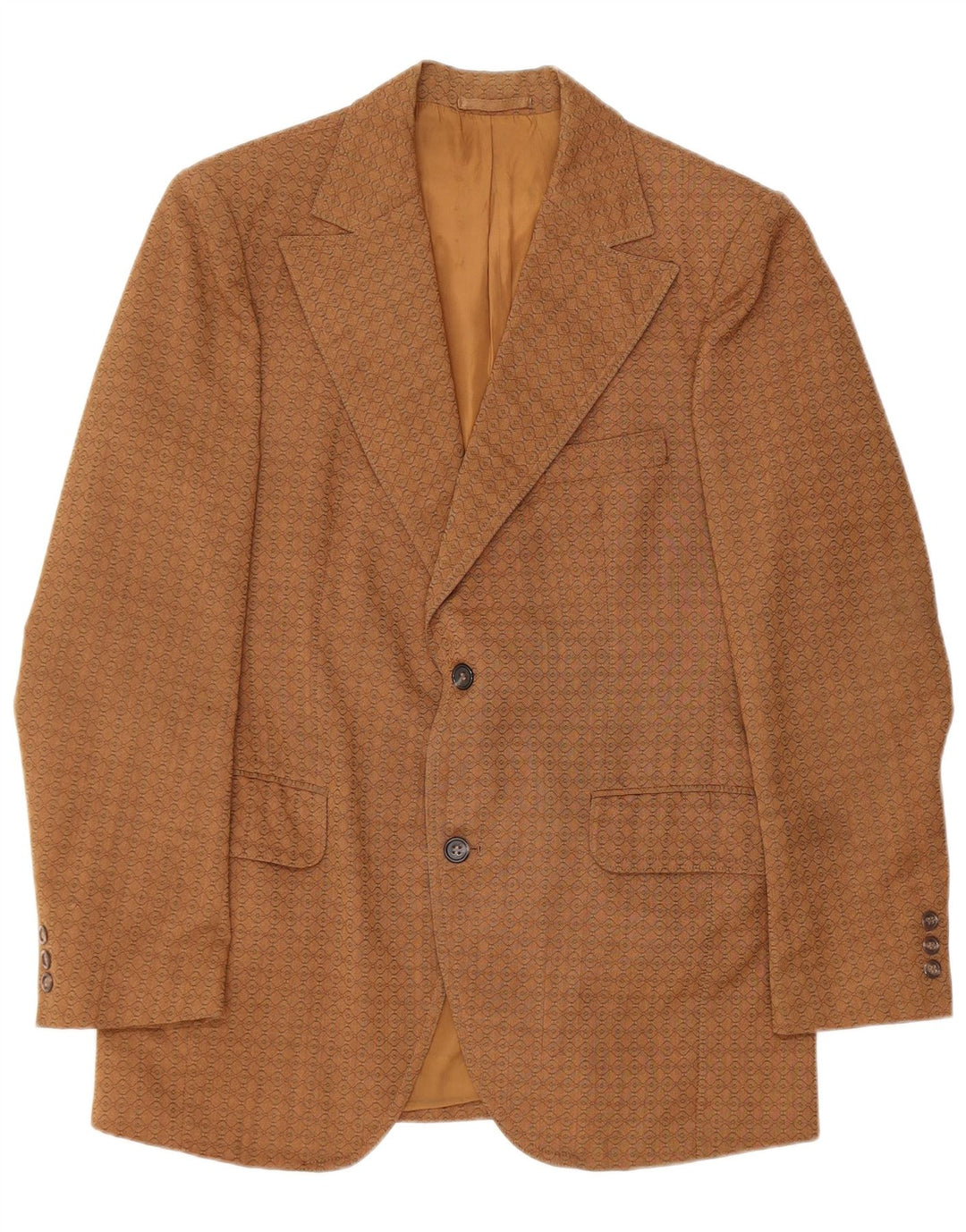Varteks Veste Blazer 2 Boutons Homme IT 48 Laine Géométrique Marron Moyen