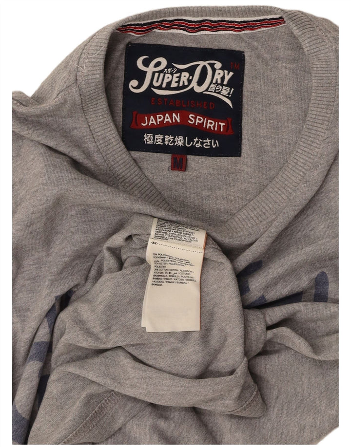 SUPERDRY T-Shirt Graphique Homme Gris Moyen Polyester