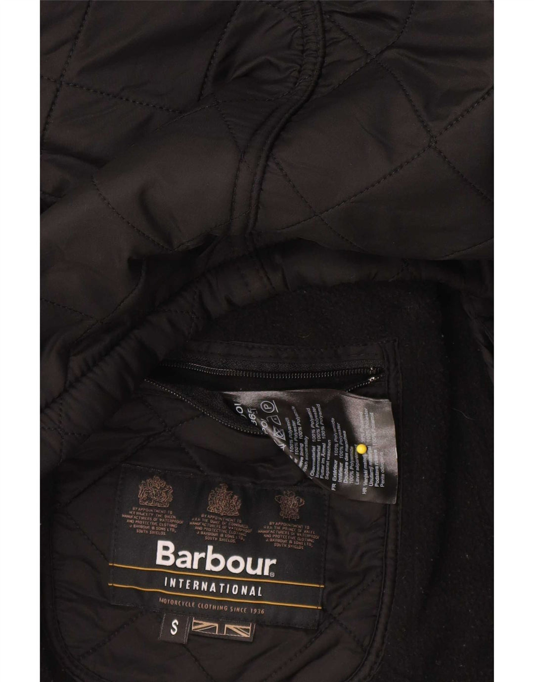 Barbour Veste matelassée pour homme UK 36 Small Noir Polyester