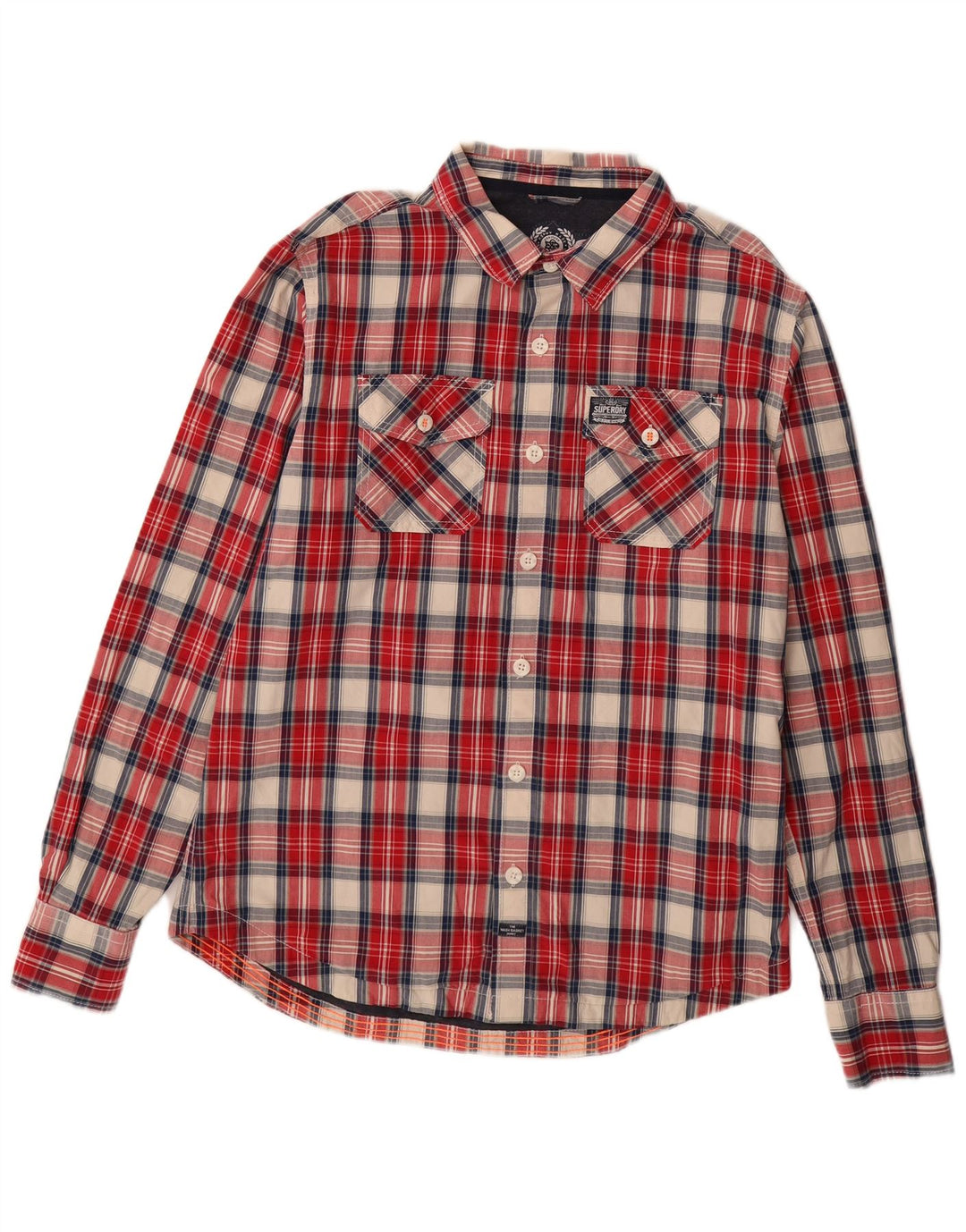 SUPERDRY Chemise Homme 2XL Rouge Carreaux Coton